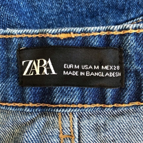 Zara 5 Pocket High Waist Jean Denim Mini Skirt M - Picture 6 of 6